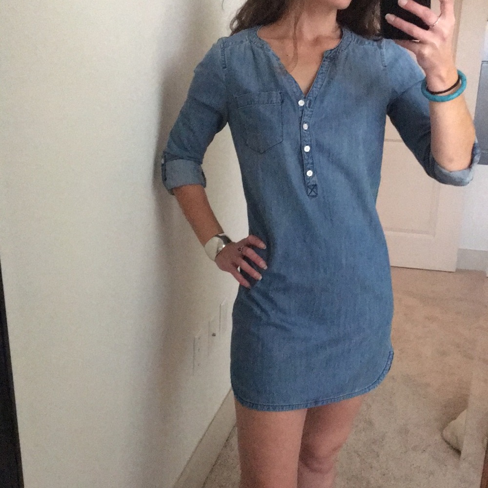 Express Long Sleeve Denim Dress SZ XS